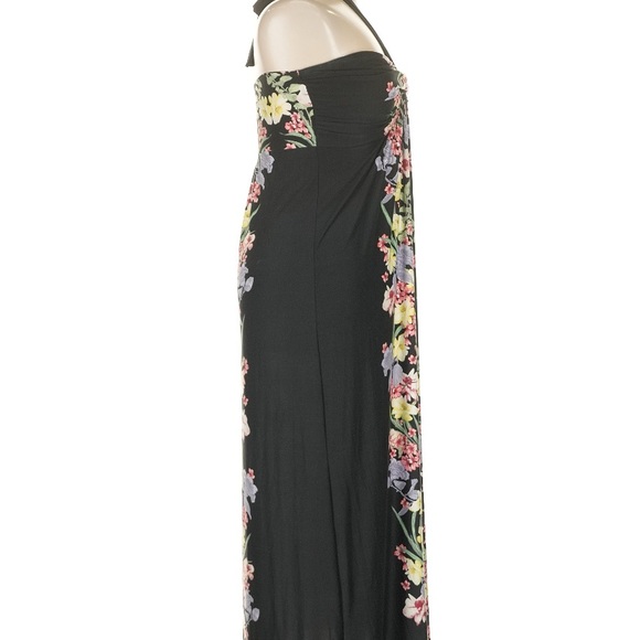 SOMA Floral Halter Maxi Dress - Black - Picture 3 of 4